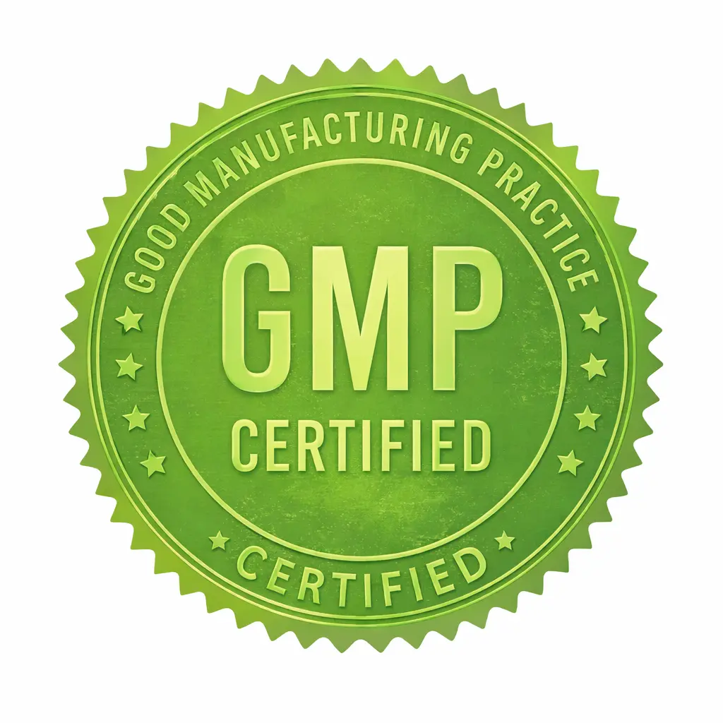 ProstaVive GMP Certified badge — Good Manufacturing Practice certified supplement production in USA